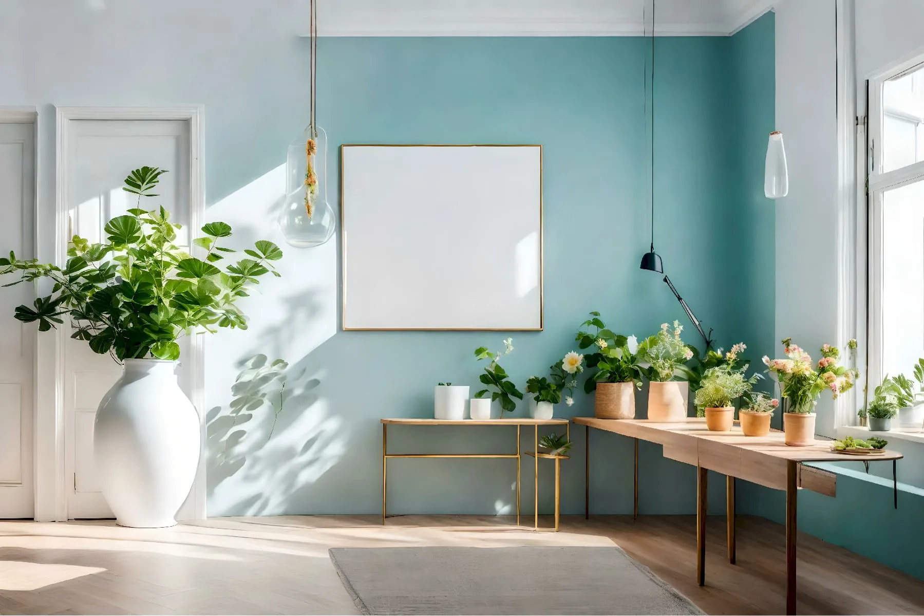ajout d'un miroir dans le salon pour augmenter la luminosité