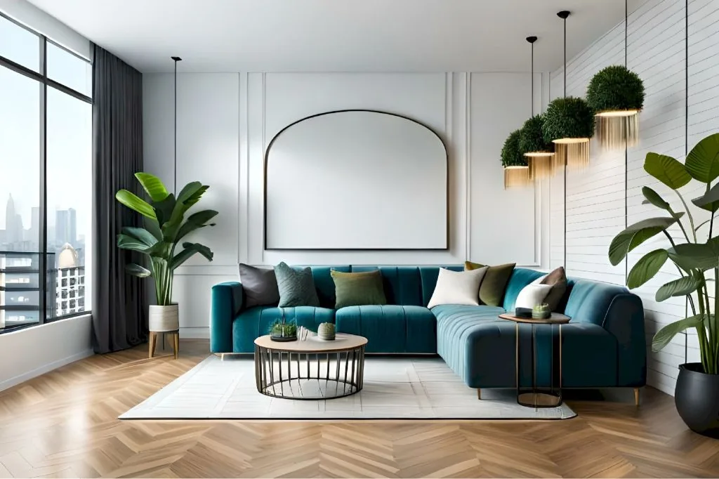 grand miroir dans salon pour plus de lumiere
