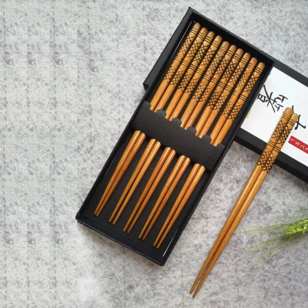 Ensemble baguettes japonaise en bois
