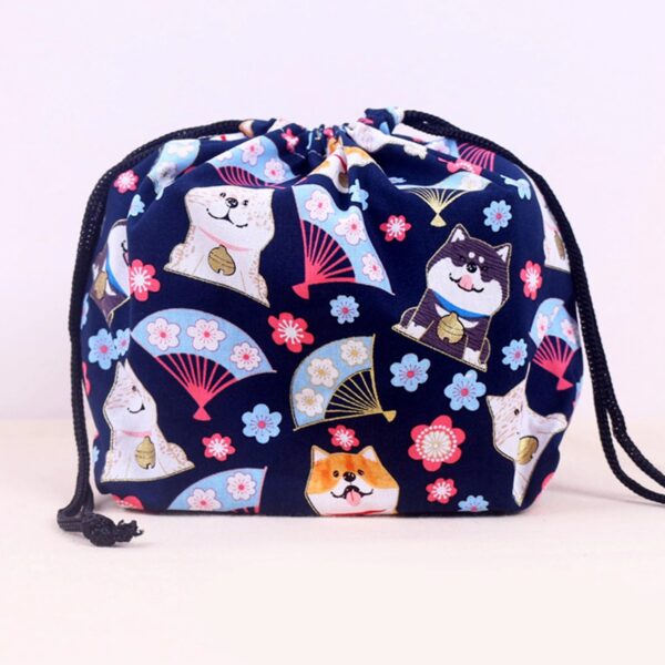 Sac rangement boîte bento motif éventail