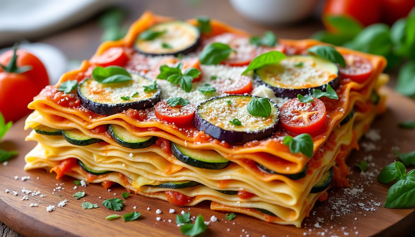 découvrez cette recette simple et rapide de lasagne aux légumes, sans béchamel. parfaite pour un repas savoureux et léger, elle met en valeur des légumes frais et sains pour régaler toute la famille. suivez nos étapes faciles pour un plat délicieux en un rien de temps !