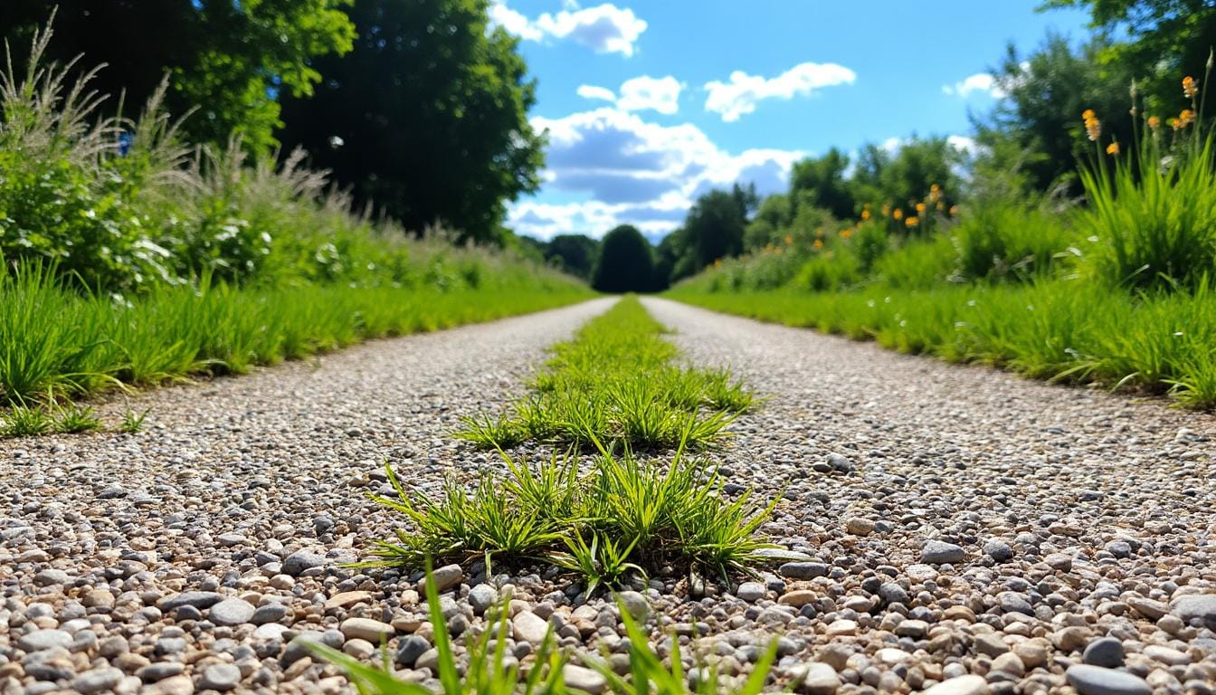 découvrez des astuces efficaces pour empêcher durablement l’herbe de pousser dans le gravier et garder vos allées propres, sans produits chimiques nocifs.