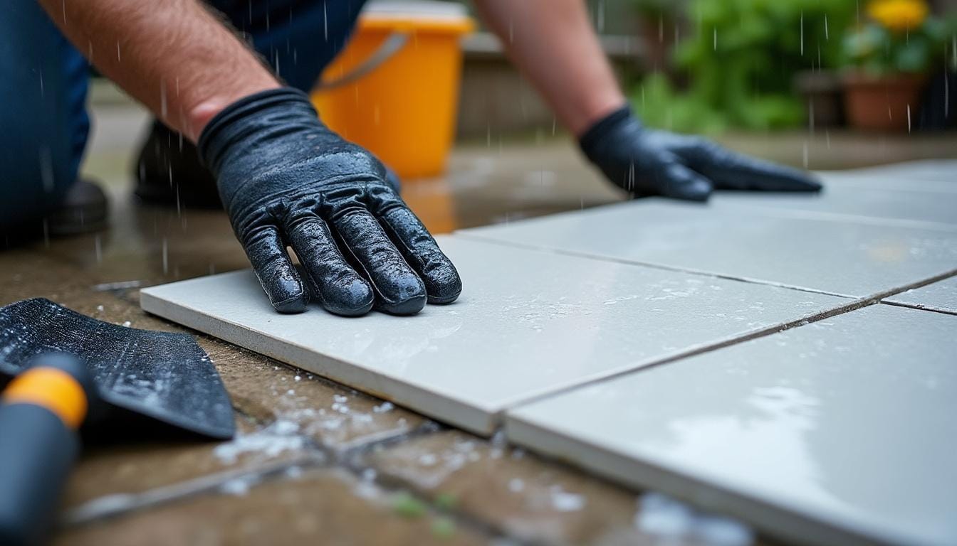 découvrez nos conseils indispensables pour le temps de séchage de la colle à carrelage extérieur sous la pluie afin d'assurer une pose durable et résistante aux intempéries.